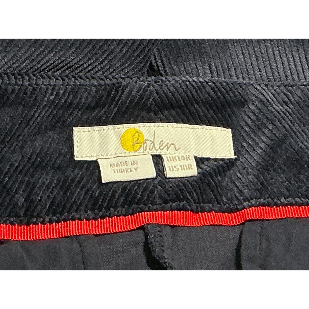 Boden Corduroy Tapered Trousers Fine Wale Stretch Pants Size 10 Navy Blue R0169 - Picture 9 of 11
